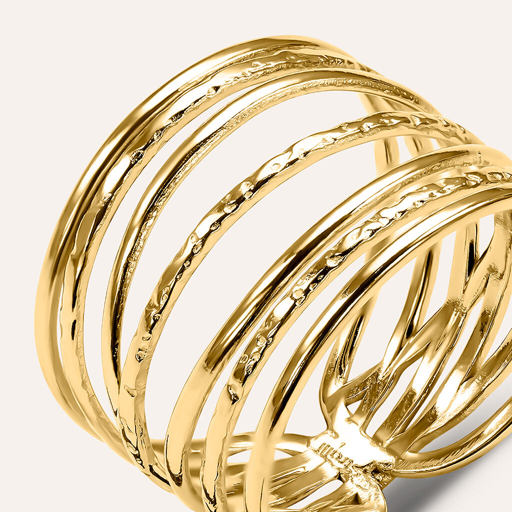 Anello Fascia Lady Code Acciaio Dorato - Anelli Moderni Donna | Stroili