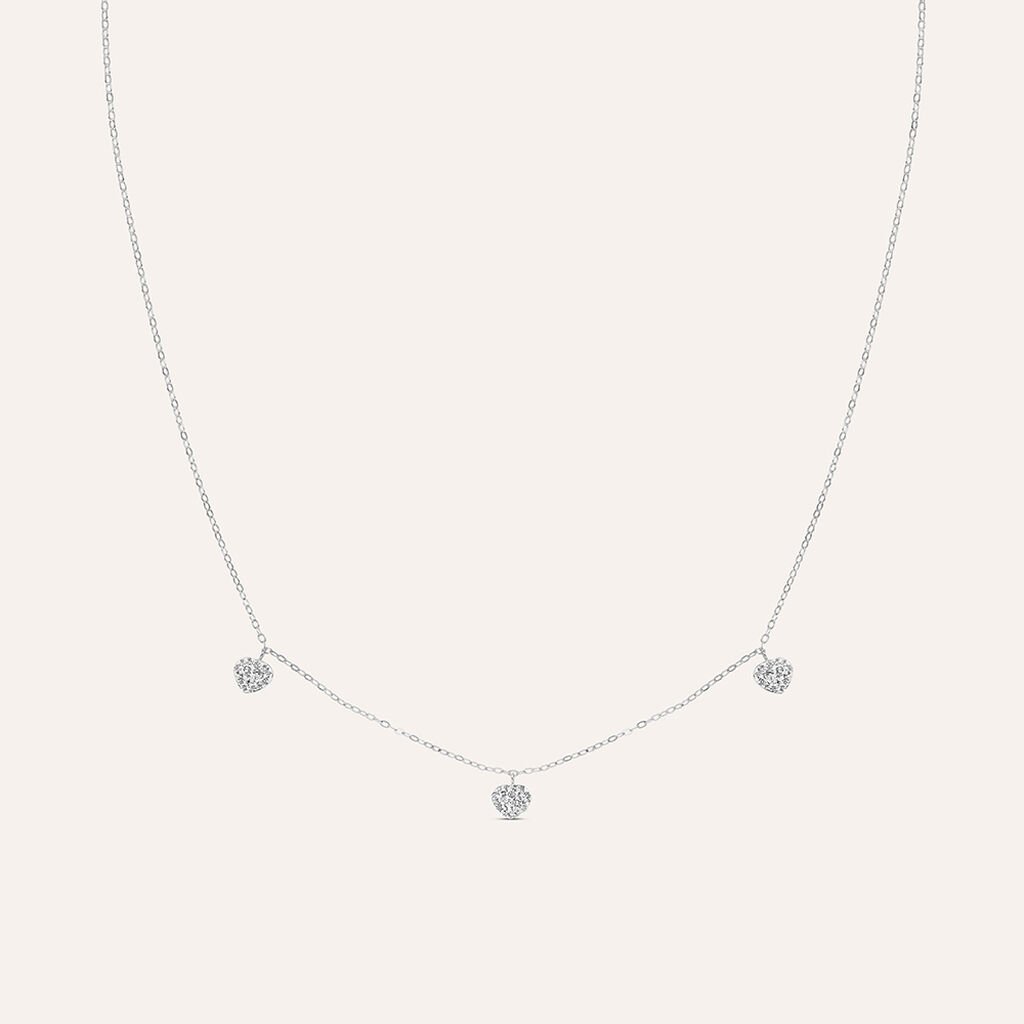 Collana Christelle Oro Bianco Cristallo