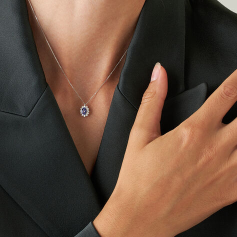 Collana Jasmine Oro Bianco Tanzanite Diamante - Collane Donna | Stroili