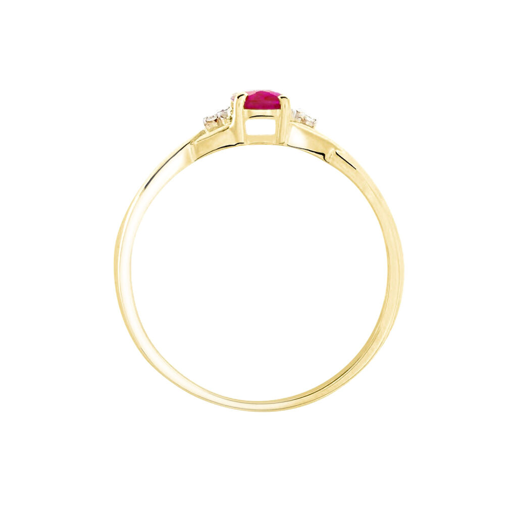 Anello Charlotte Oro Giallo Rubino Diamante