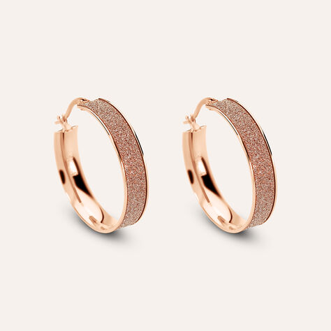 Orecchini A Cerchio Lady Shine Acciaio Rosa - Orecchini a Cerchio Donna | Stroili