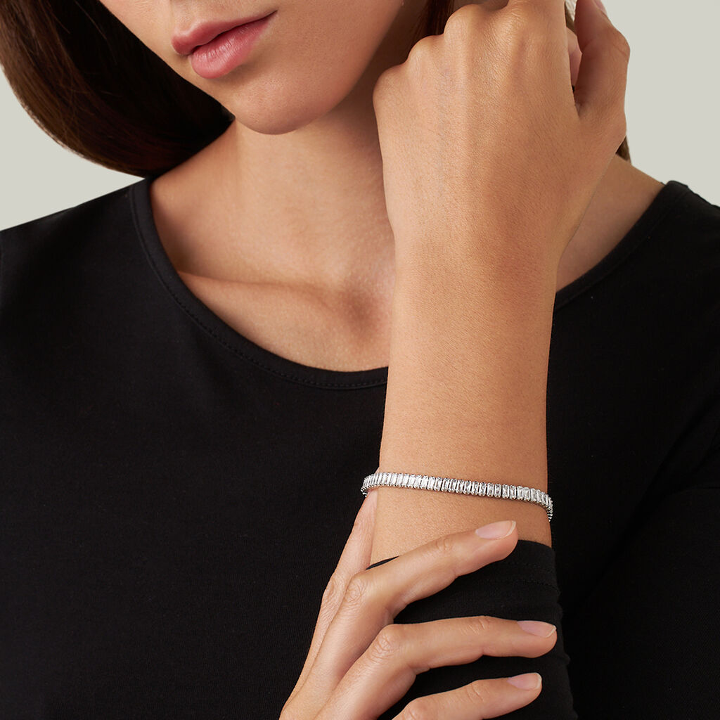 Bracciale Tennis Romantic Shine Metallo Cristallo - Bracciali Tennis Donna | Stroili