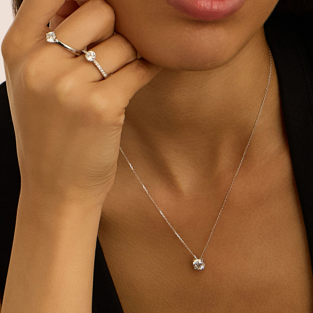 Collana Punto Luce Diamade Oro Bianco Diamante Lab-Grown