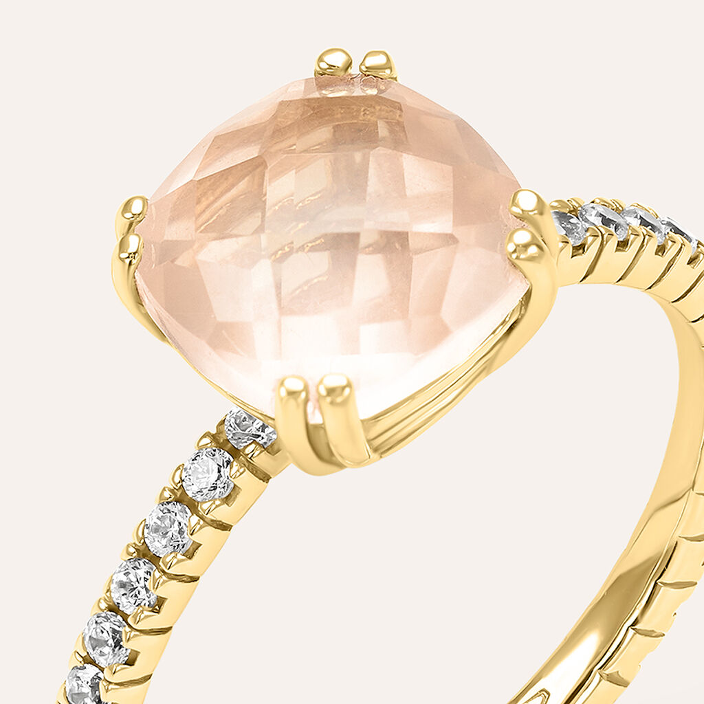 Anello Solitario Amélie Oro Giallo Quarzo Cubic Zirconia - Anelli con Pietre Donna | Stroili