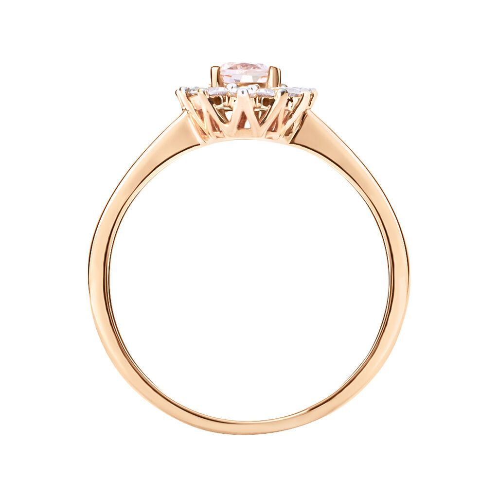 Anello Solitario Jasmine Oro Rosa Morganite Diamante - Anelli con Pietre Donna | Stroili