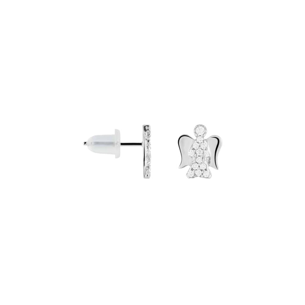 Orecchini Lobo Claire Oro Bianco Cubic Zirconia - Orecchini a Lobo Donna | Stroili