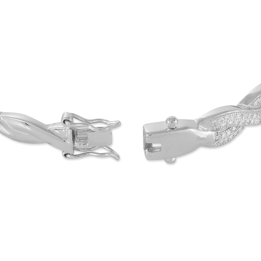 Bangle Silver Shine Argento Rodiato Cubic Zirconia - Bracciali Intrecciati Donna | Stroili