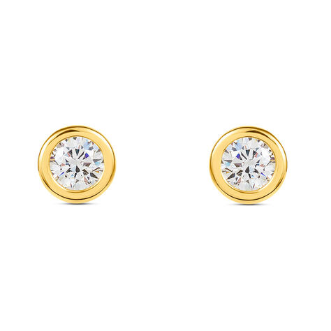 Orecchini Lobo Punto Luce Claire Oro Giallo Cubic Zirconia - Orecchini a Lobo Donna | Stroili