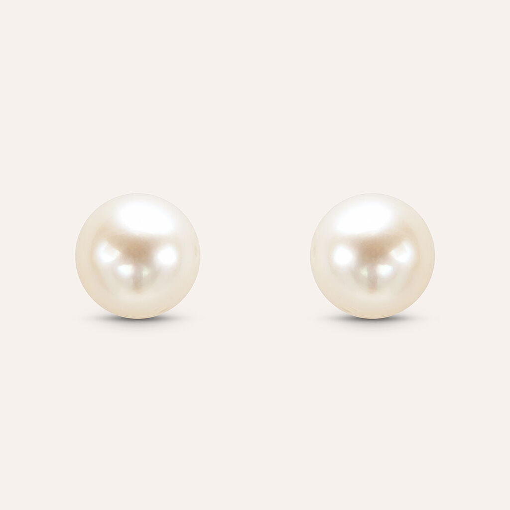 Orecchini Lobo Gabrielle Oro Bianco Perla Akoya - Orecchini a Lobo Donna | Stroili