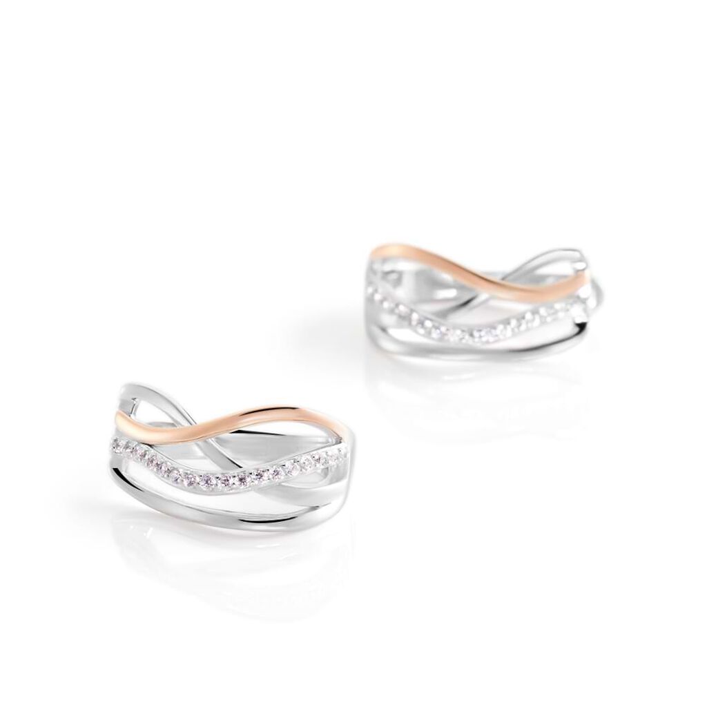 Orecchini Lobo Silver Shine Argento Bicolore Bianco / Rosa Cubic Zirconia - Orecchini a Lobo Donna | Stroili