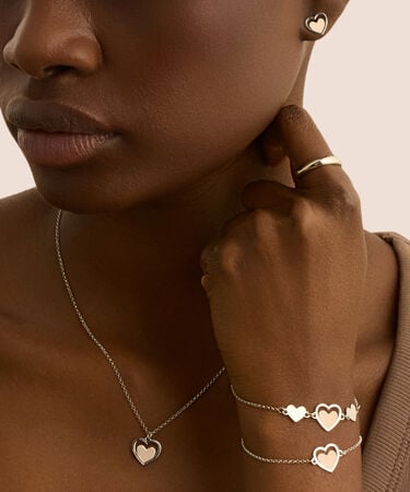 Collana Silver Collection Argento Bicolore Bianco / Rosa