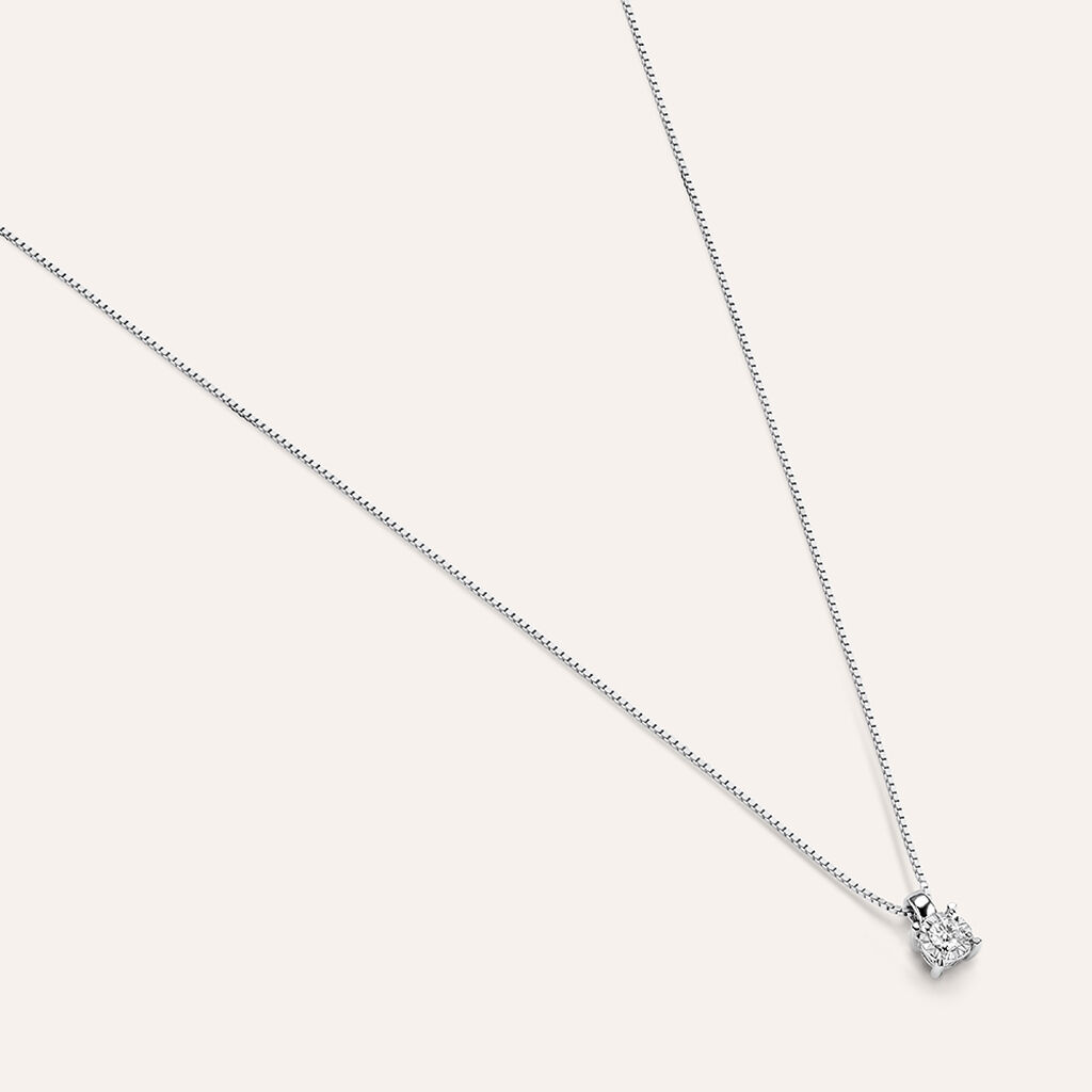 Collana Punto Luce Diamotion Oro Bianco Diamante