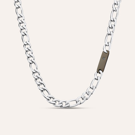 Collana Man Code Acciaio Bicolore Bianco / Nero Cubic Zirconia - Collane Uomo | Stroili