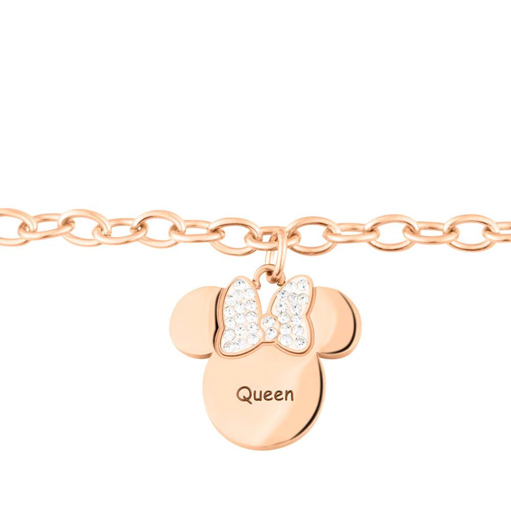 Bracciale Mickey Mouse & Friends Acciaio Rosa Cristallo - Bracciali con Incisione Donna | Stroili