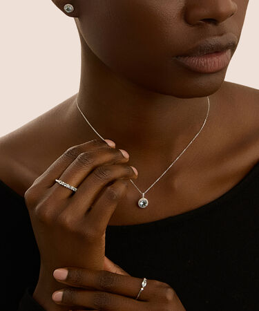 Collana Punto Luce Am&eacute;lie Oro Bianco Topazio Cubic Zirconia