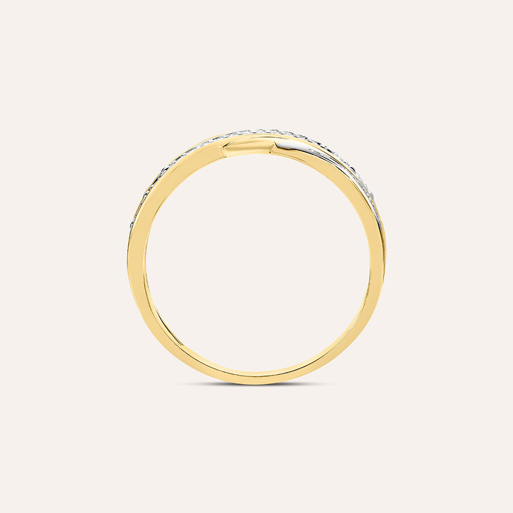 Anello Fascia Claire Oro Giallo Cubic Zirconia - Anelli a Fascia Larga Donna | Stroili