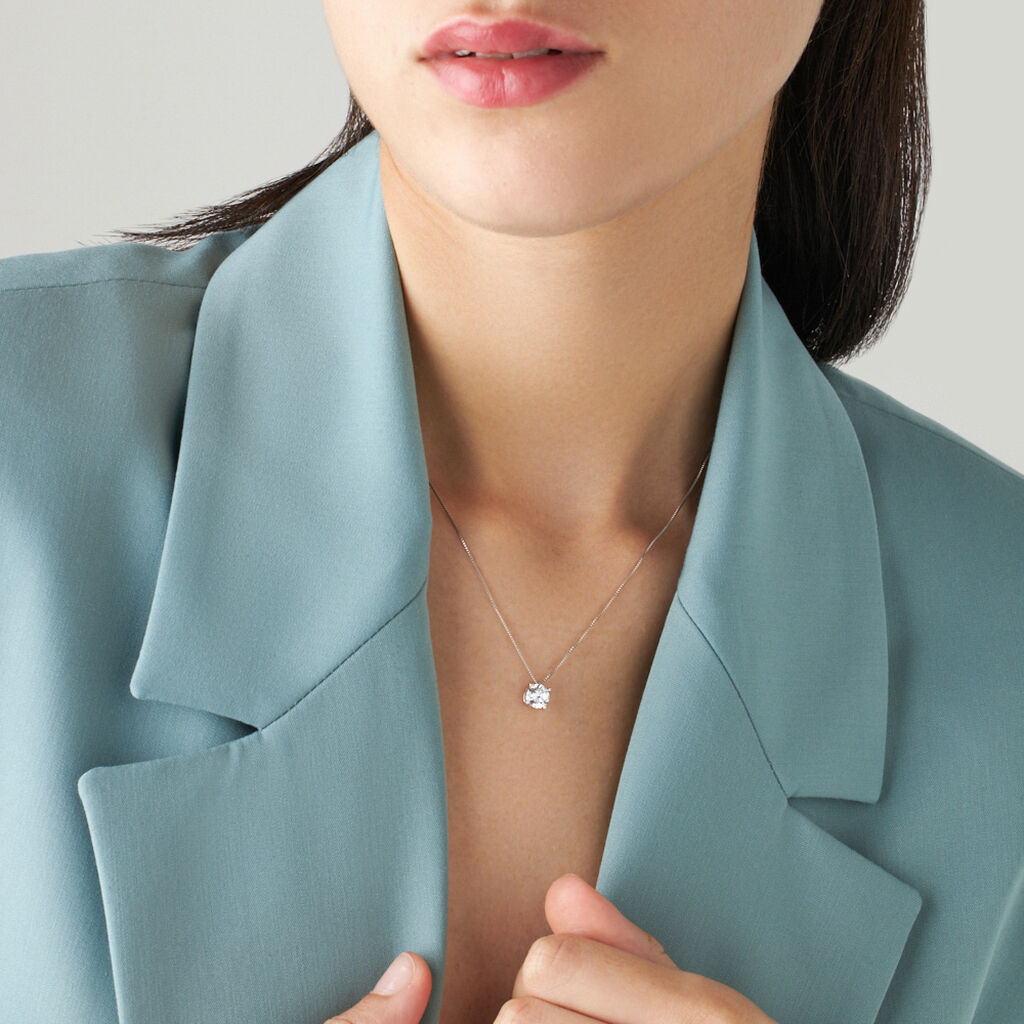 Collana Punto Luce Claire Oro Bianco Cubic Zirconia - Collane Punto Luce Donna | Stroili