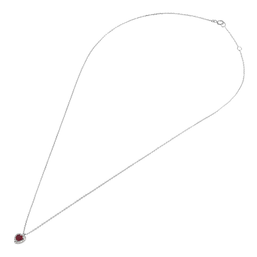 Collana Charlotte Oro Bianco Rubino Diamante - Collane Donna | Stroili