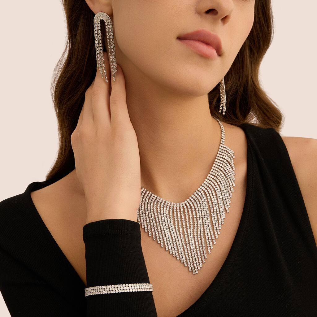 Bracciale Tennis Romantic Shine Metallo Cristallo