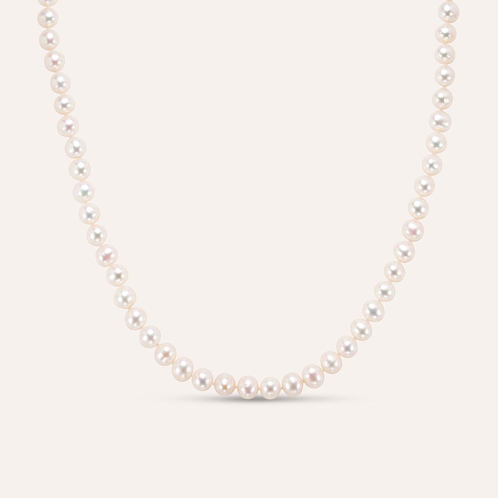 Collana Gabrielle Oro Bianco Perla D'Acqua Dolce - Collane Donna | Stroili