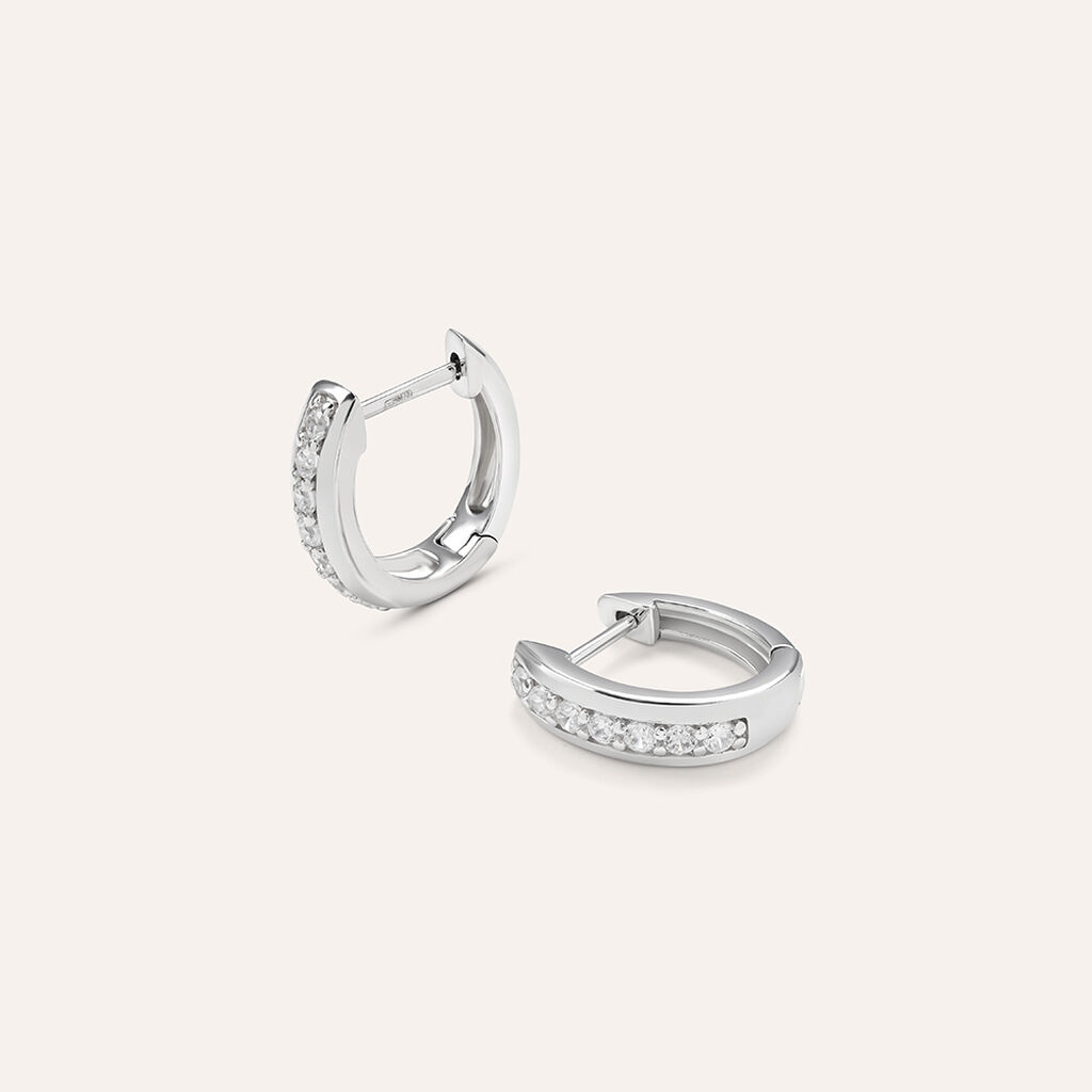 Orecchini A Cerchio Silver Elegance Argento Rodiato Cubic Zirconia