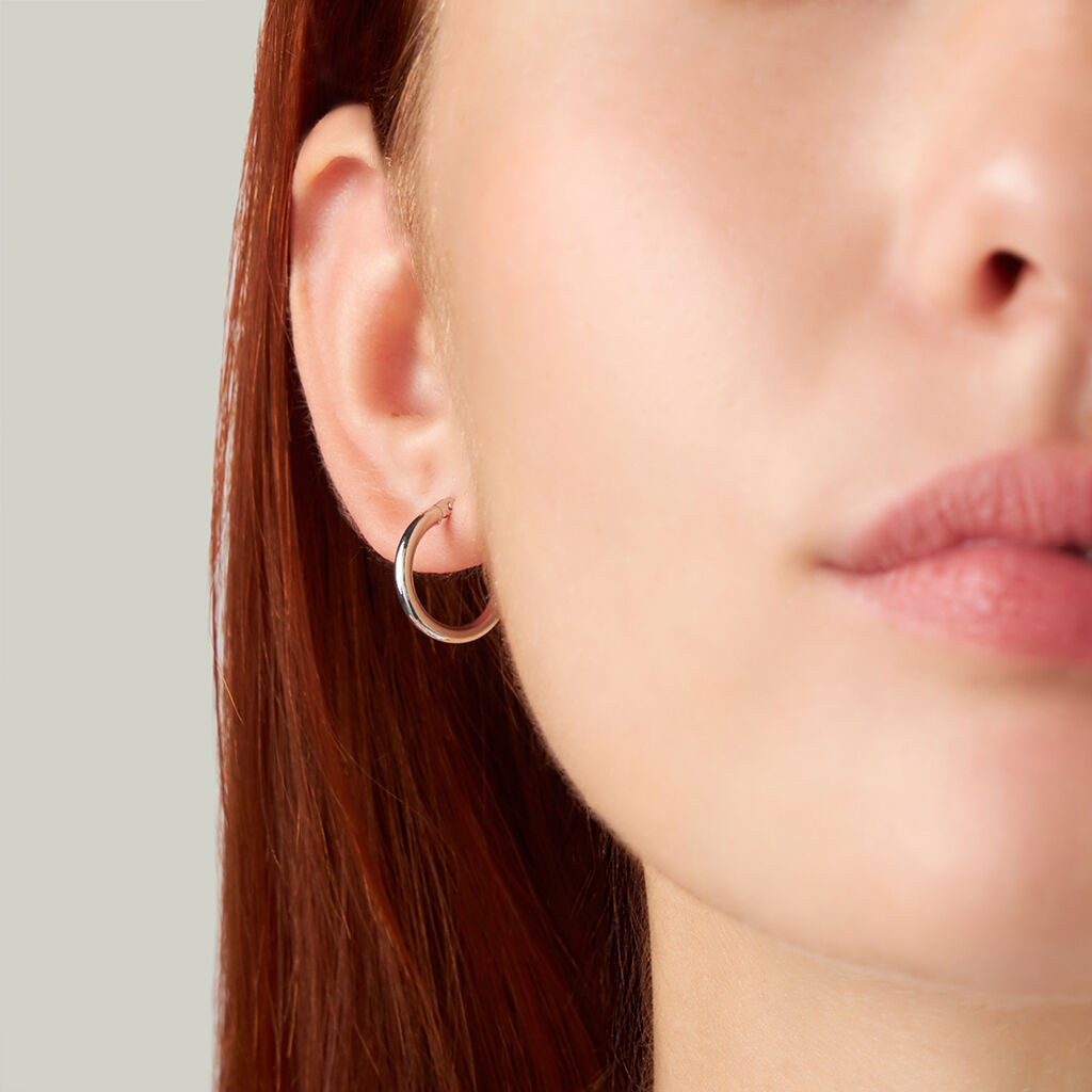 Orecchini A Cerchio Toujours Oro Bianco - Orecchini a Cerchio Donna | Stroili