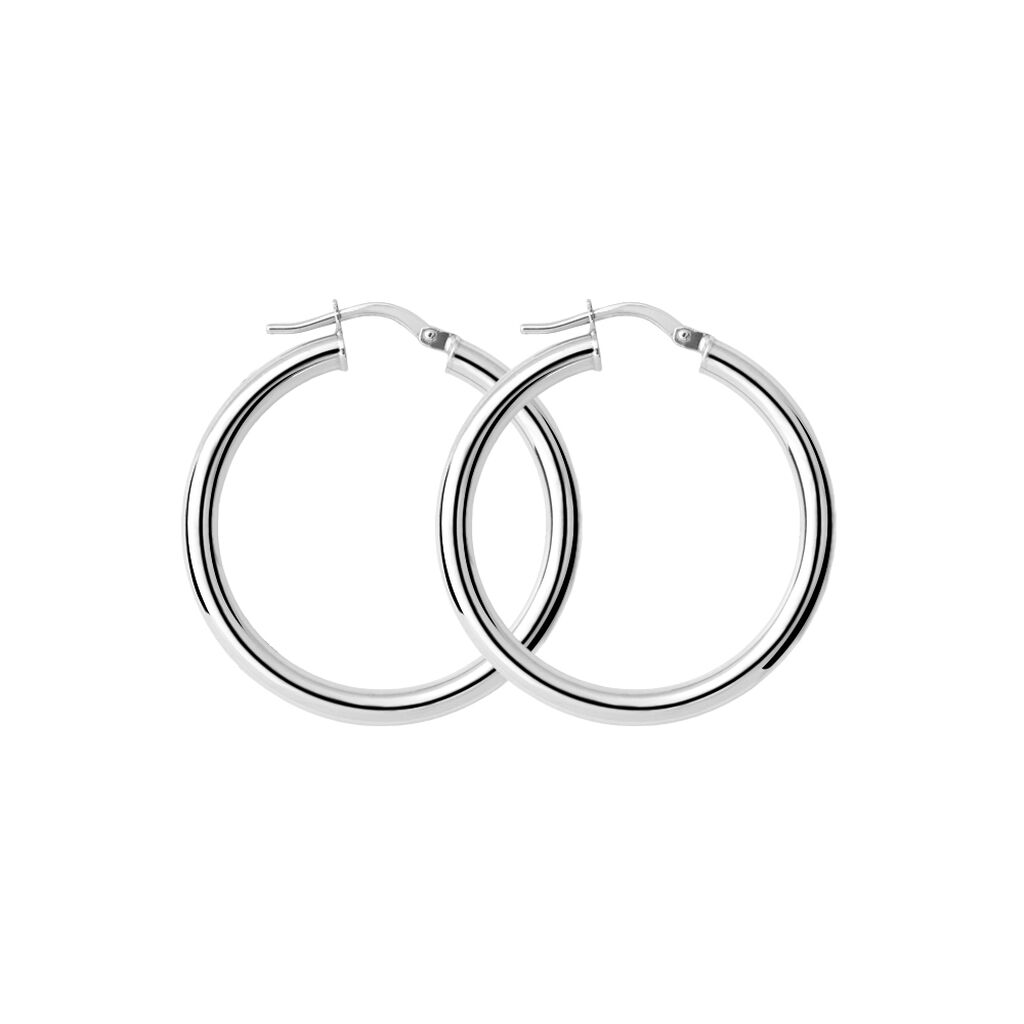 Orecchini A Cerchio Toujours Oro Bianco - Orecchini a Cerchio Donna | Stroili