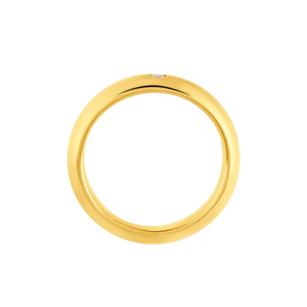 Fede Classica Leggera 4 mm Oro Giallo Diamante - Anelli con Incisione Unisex | Stroili