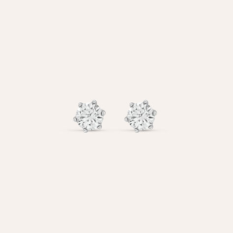 Orecchini Lobo Punto Luce Claire Oro Bianco Cubic Zirconia - Orecchini a Lobo Donna | Stroili
