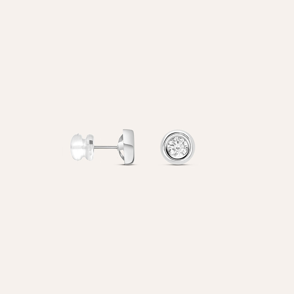 Orecchini Lobo Punto Luce Bon Ton Oro Bianco Cubic Zirconia - Orecchini a Lobo Donna | Stroili
