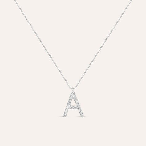 Collana Diamond Letters Oro Bianco Diamante - Collane Donna | Stroili