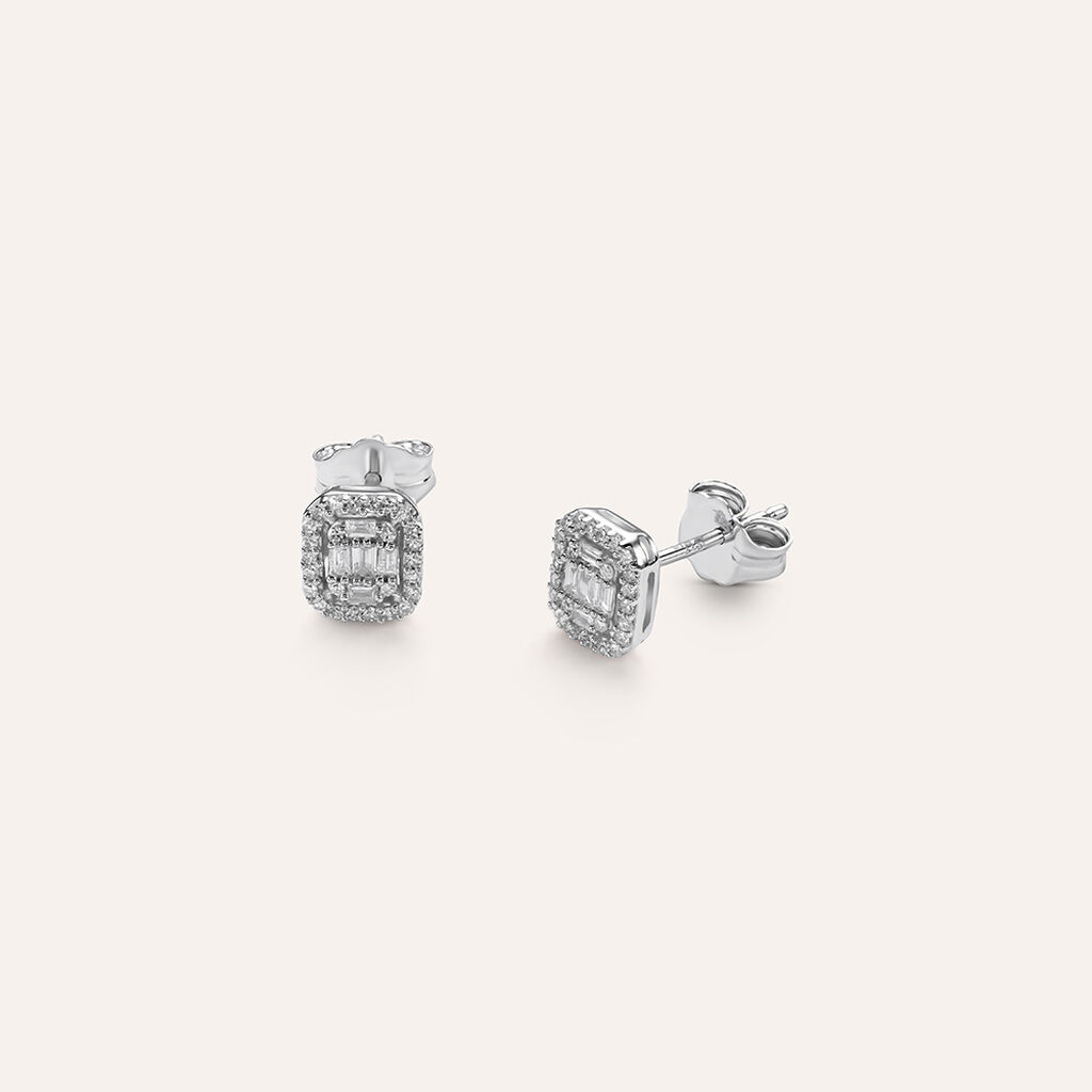 Orecchini Lobo Sophia Oro Bianco Diamante - Orecchini a Lobo Donna | Stroili