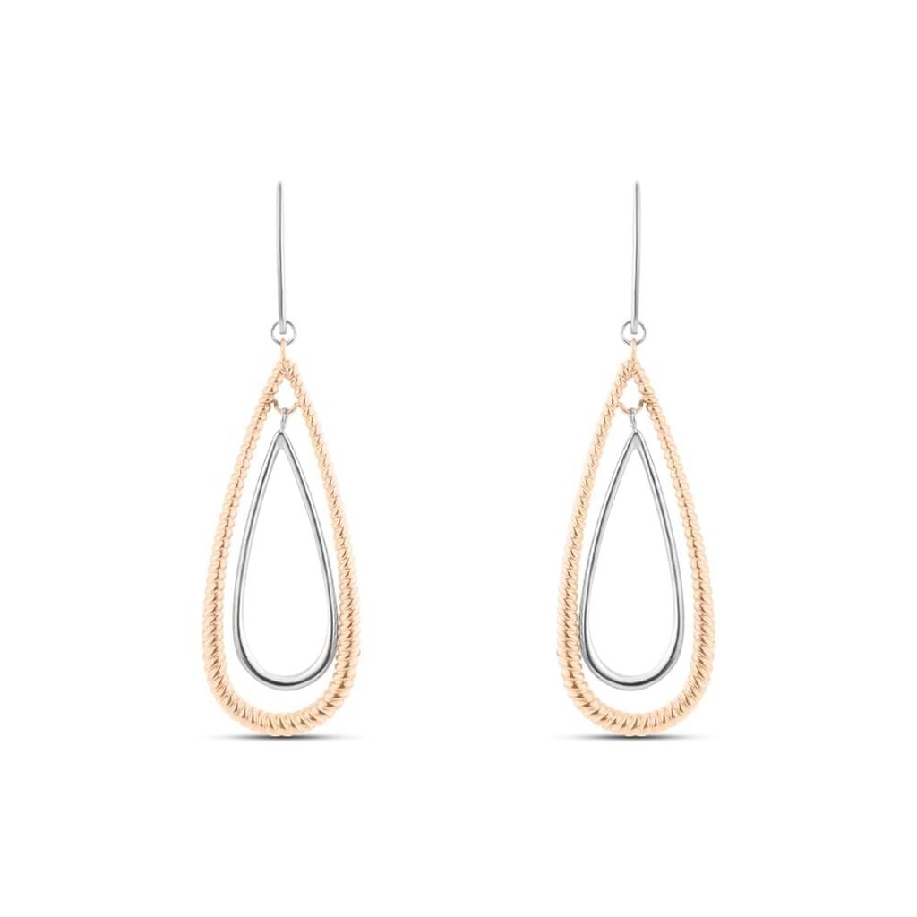 Orecchini Pendenti Lady Code Acciaio Bicolore Bianco / Rosa - Orecchini Pendenti Donna | Stroili