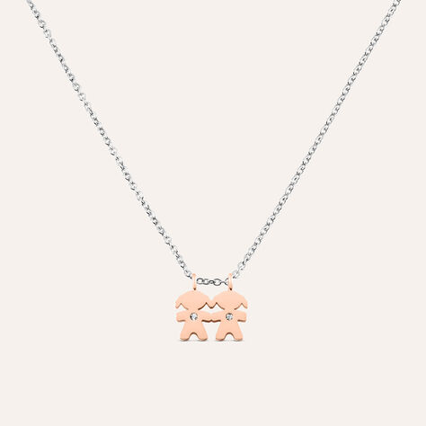 Collana Sunrise Acciaio Bicolore Bianco / Rosa Cristallo - Collane Donna | Stroili