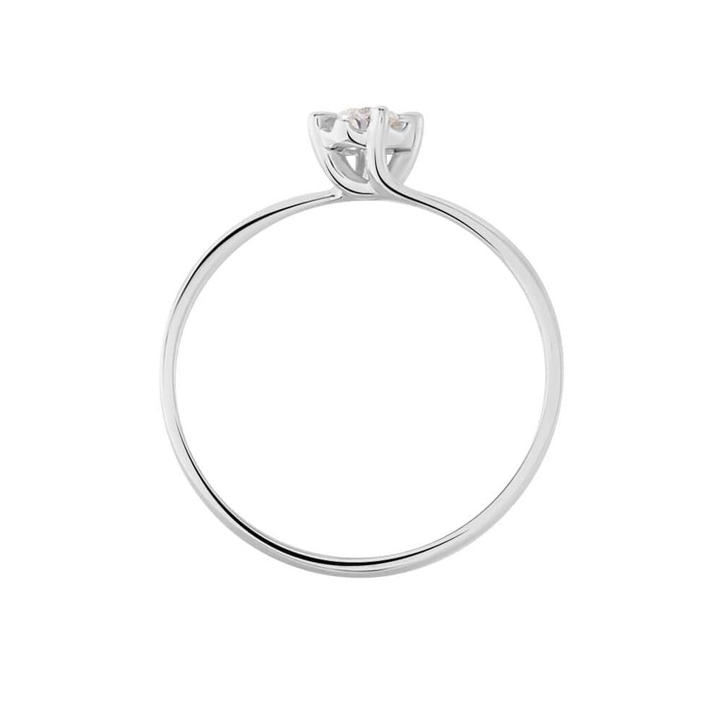 Anello Solitario Valentino In Oro Bianco Con Diamante 0,15 Ct - Anelli con Pietre Donna | Stroili