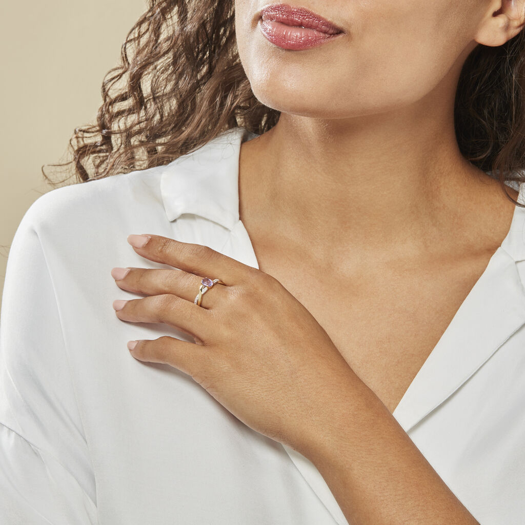 Anello Amélie Oro Giallo Ametista