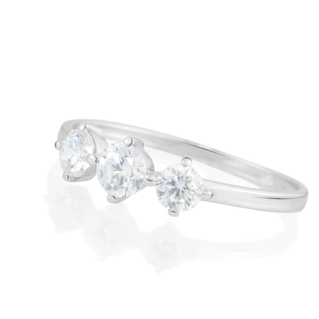 Anello Trilogy Claire Oro Bianco Cubic Zirconia - Anelli con Pietre Donna | Stroili