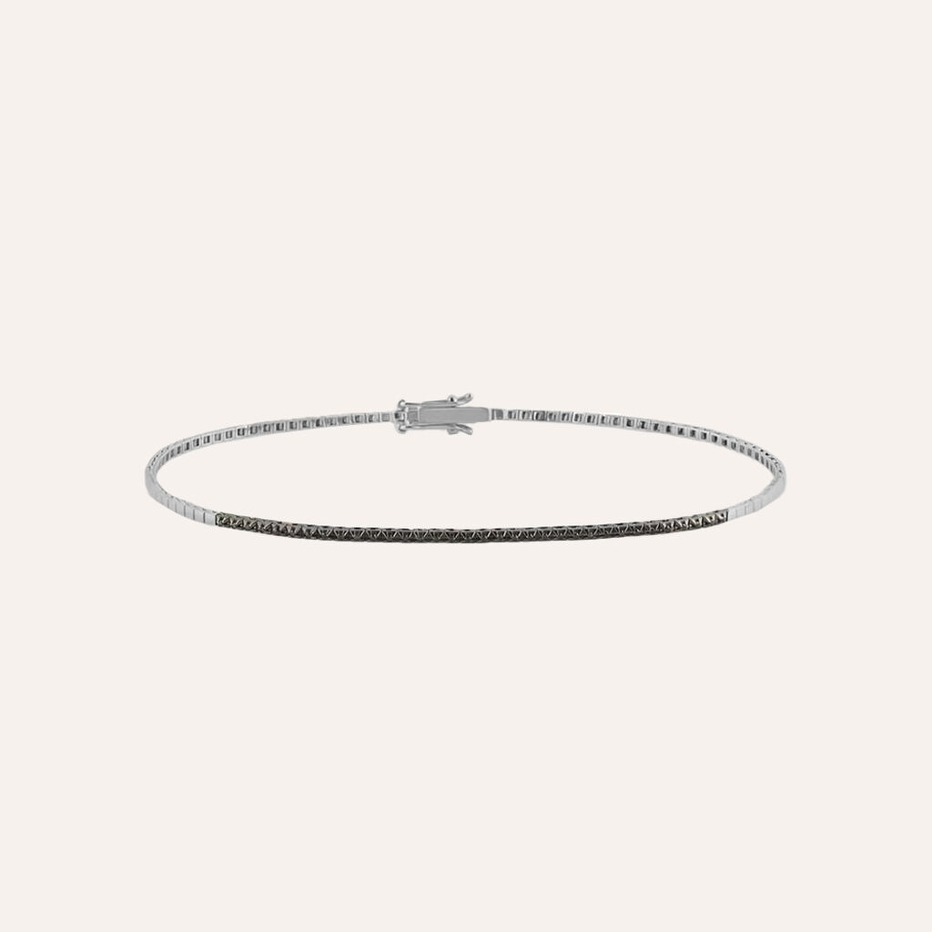 Bracciale Tennis L'homme Diamant Oro Bianco Diamante