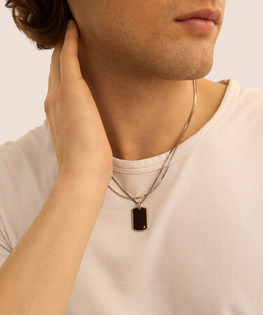 Collana Gentleman Argento Rodiato Cubic Zirconia