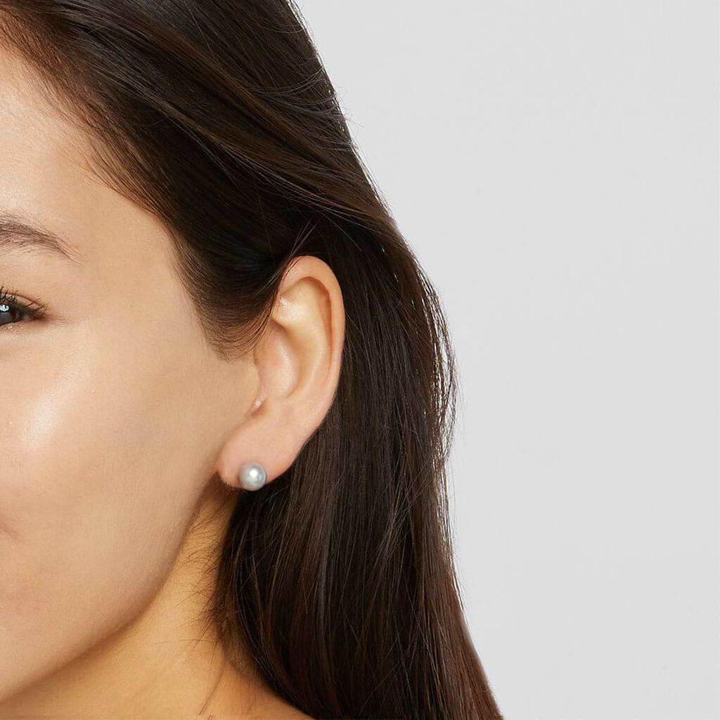 Orecchini Lobo Silver Pearls Argento Rodiato Perla sintentica