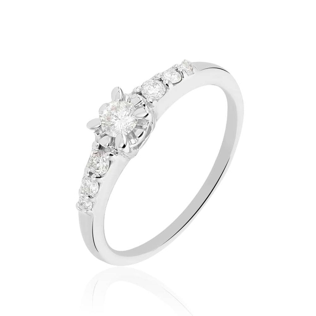 Anello solitario in oro bianco con diamante 0.31ct - Anelli 18 Carati Donna | Stroili