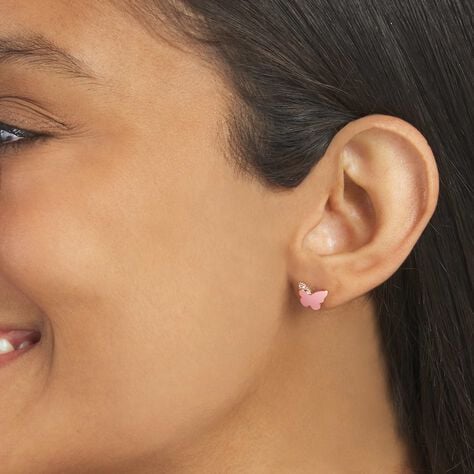 Orecchini Lobo Lady Sweet Acciaio Rosa Cristallo - Orecchini a Lobo Donna | Stroili