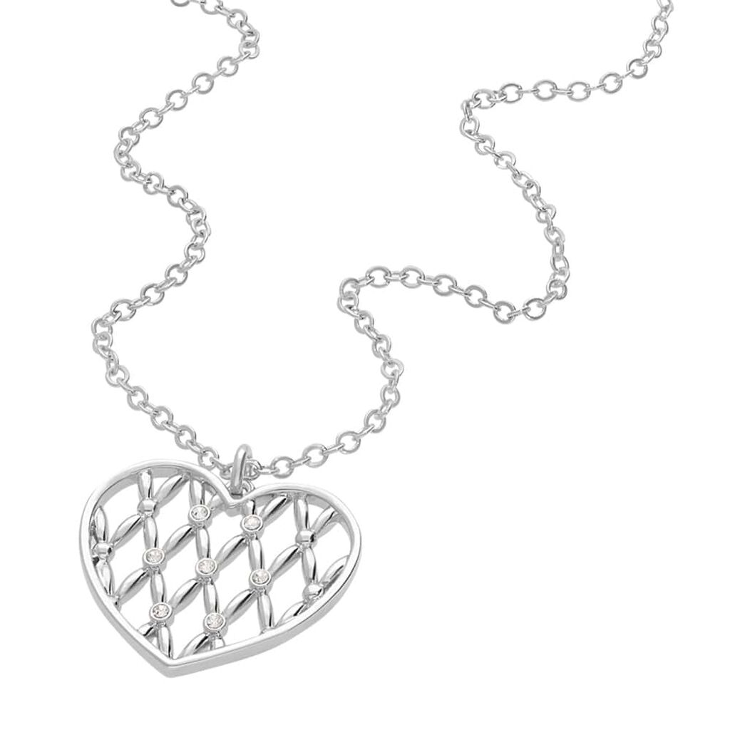 Collana in ottone rodiato con pendente cuore e brillanti - Collane Donna | Stroili