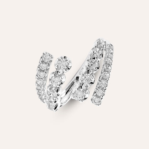 Anello Contrarie Claire Oro Bianco Cubic Zirconia - Collane Donna | Stroili