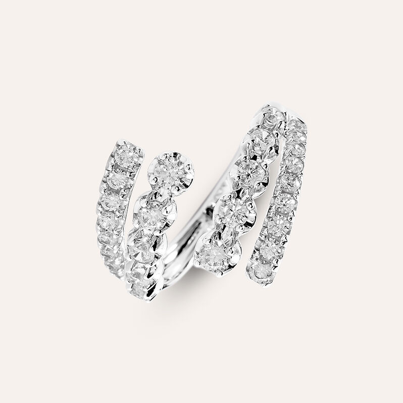 Anello Contrarie Claire Oro Bianco Cubic Zirconia - Collane Donna | Stroili