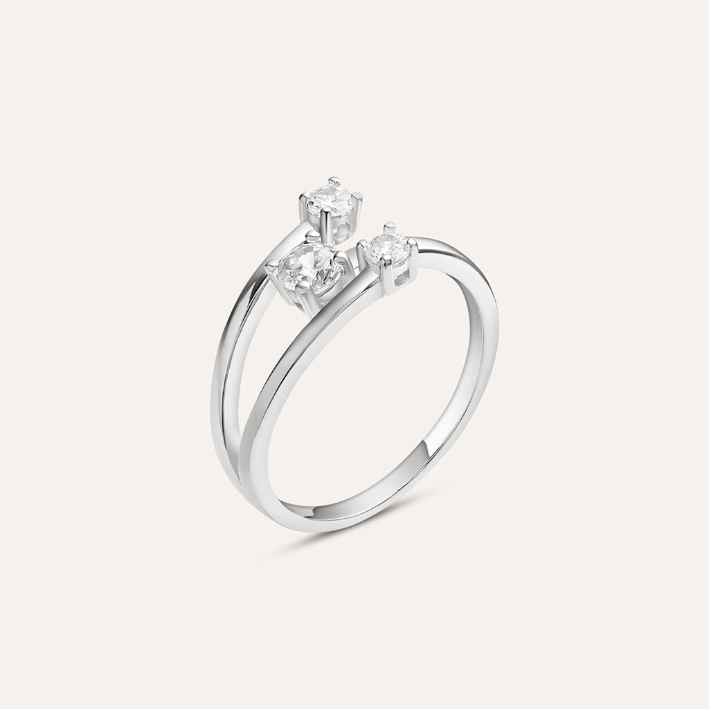 Anello Trilogy Silver Elegance Argento Rodiato Cubic Zirconia