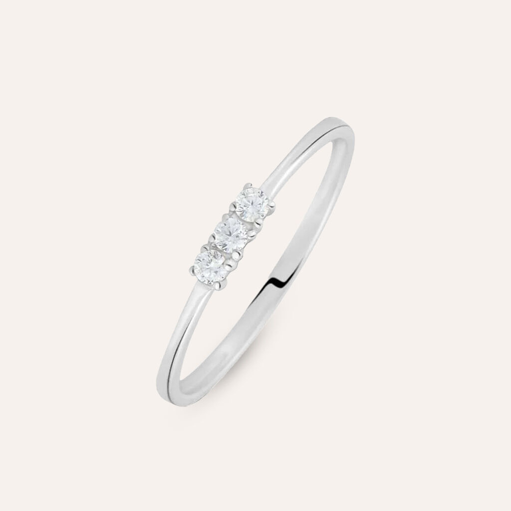 Anello Trilogy Claire Oro Bianco Cubic Zirconia