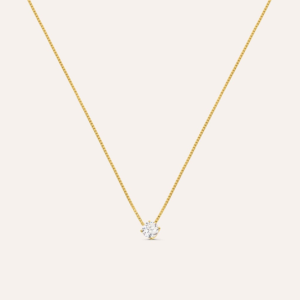 Collana Punto Luce Silver Glow Argento Dorato Cubic Zirconia