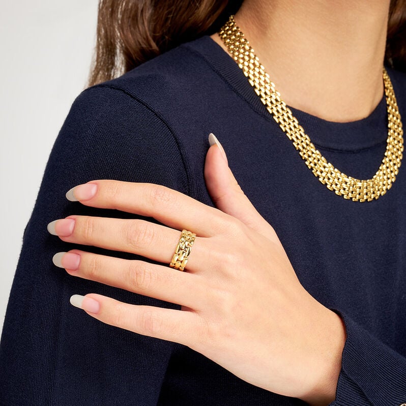 Anello Panther Chain Radiance Acciaio Dorato - Anelli Moderni Donna | Stroili