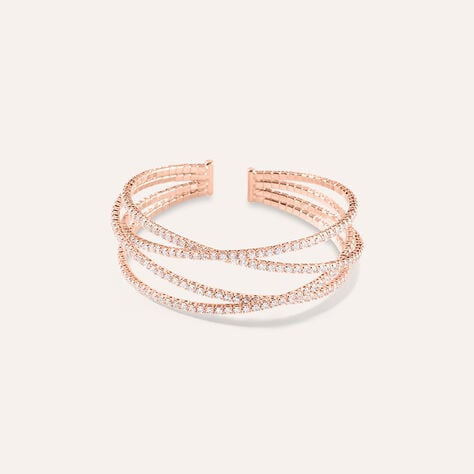 Bangle Romantic Shine Metallo Rosa Cristallo - Bracciali Rigidi Donna | Stroili
